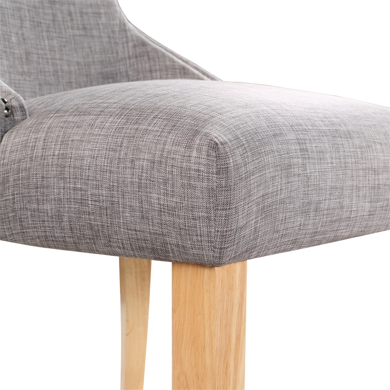 Furniture of America Glanz Fabric Wing-Back Side Chair in Gray (Set of 2)