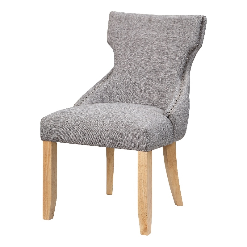 Furniture of America Glanz Fabric Wing-Back Side Chair in Gray (Set of 2)