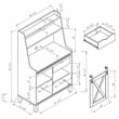 Furniture of America Birch Wood Baker Rack with Sliding Door in White Oak