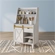 Furniture of America Birch Wood Baker Rack with Sliding Door in White Oak