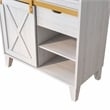 Furniture of America Birch Wood Baker Rack with Sliding Door in White Oak