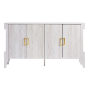 Furniture of America Flyn Farmhouse Wood 6-Shelf Buffet in White Oak