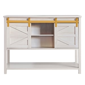 Furniture of America Birch Wood Buffet with Sliding Door in White Oak