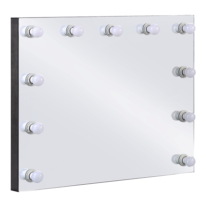 Furniture of America Glanz Wood 3-Piece Vanity Set with USB and LED in Gray