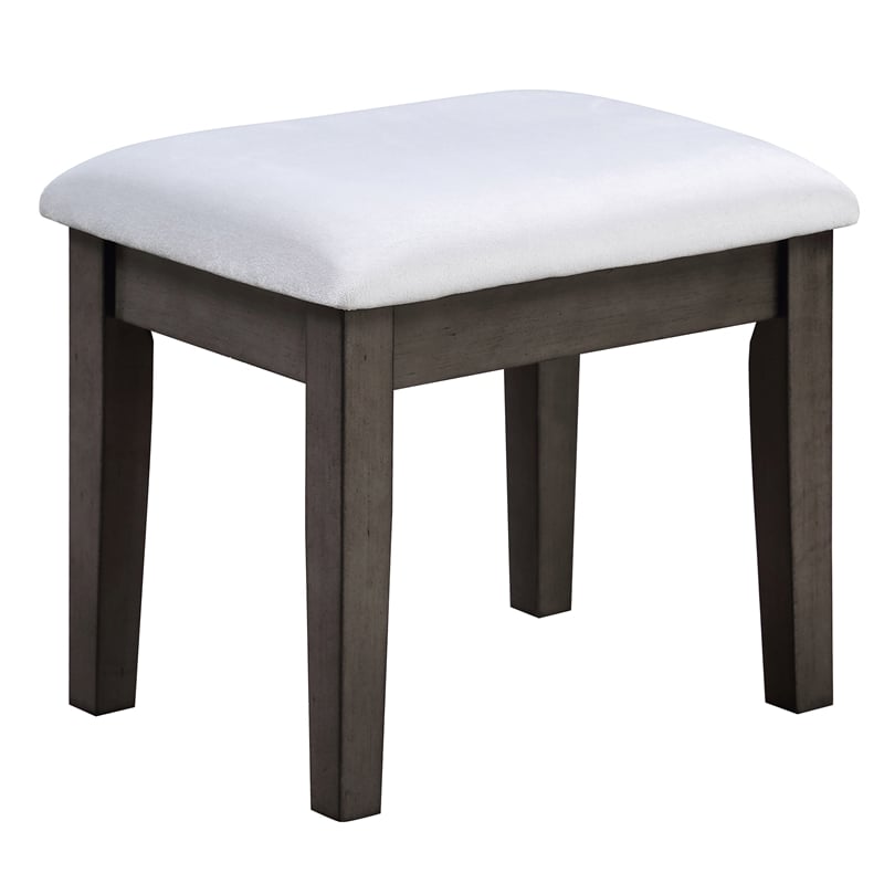 Furniture of America Glanz Wood 3-Piece Vanity Set with USB and LED in Gray