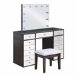 Furniture of America Glanz Wood 3-Piece Vanity Set with USB and LED in Gray