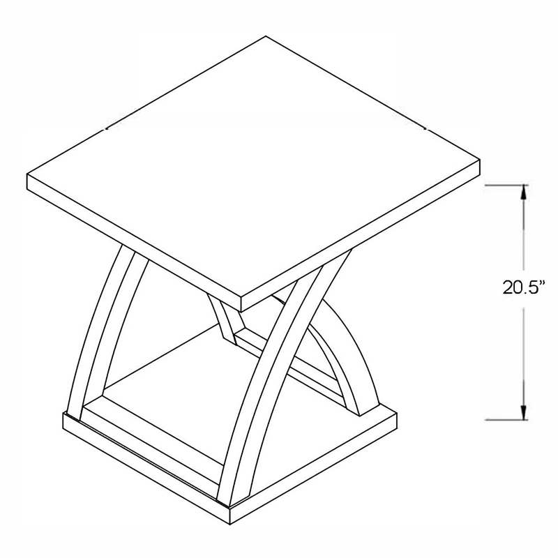 Furniture of America Nipran Wood End Table with Curved Legs in Distressed Gray