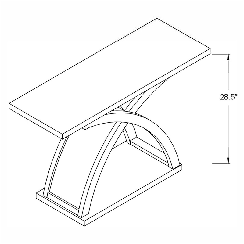 Furniture of America Nipran Wood Sofa Table with Curved Legs in