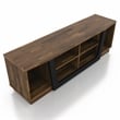 Furniture of America Hart Wood 6-Shelf TV Stand in Light Hickory Brown