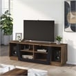 Furniture of America Hart Wood 6-Shelf TV Stand in Light Hickory Brown