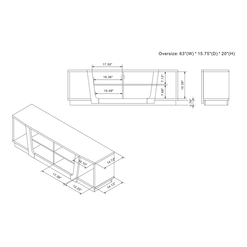 Furniture of America Hart Wood 6-Shelf TV Stand in Light Hickory Brown