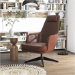 Furniture of America Alto Brown Faux Leather Accent Chair with Padded Headrest