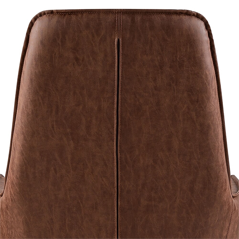 Furniture of America Alto Brown Faux Leather Accent Chair with Padded Headrest