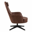 Furniture of America Alto Brown Faux Leather Accent Chair with Padded Headrest