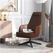 Furniture of America Alto Brown Faux Leather Accent Chair with Padded Headrest