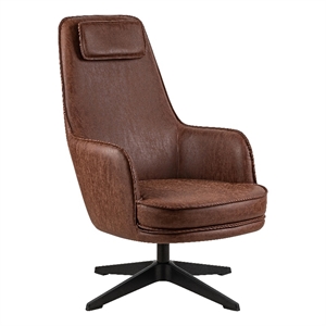 furniture of america alto faux leather accent chair with padded hearest in brown