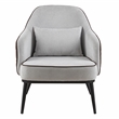 Furniture of America Alto Fabric and Faux Leather Accent Chair in Gray