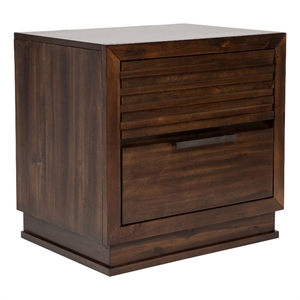 furniture of america custer 2-drawer wood nightstand in walnut