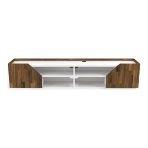 Furniture of America Hart Wood 4-Shelf Floating TV Console in White