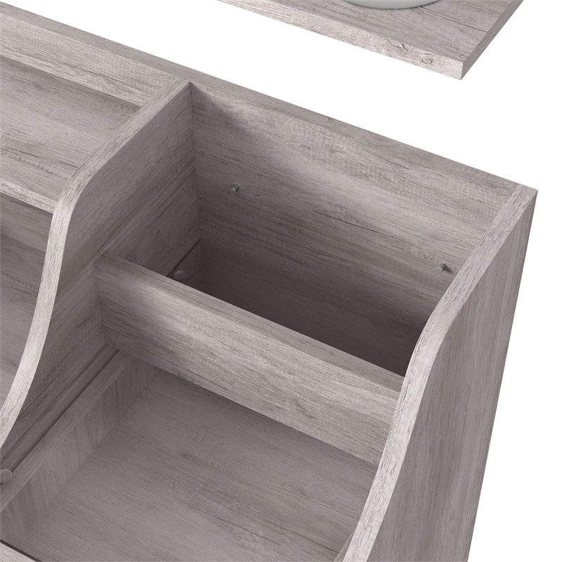 Furniture of America Elm Wood Multi-Storage Vanity Table in Coastal White