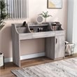 Furniture of America Elm Wood Multi-Storage Vanity Table in Coastal White