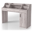 Furniture of America Elm Wood Multi-Storage Vanity Table in Coastal White