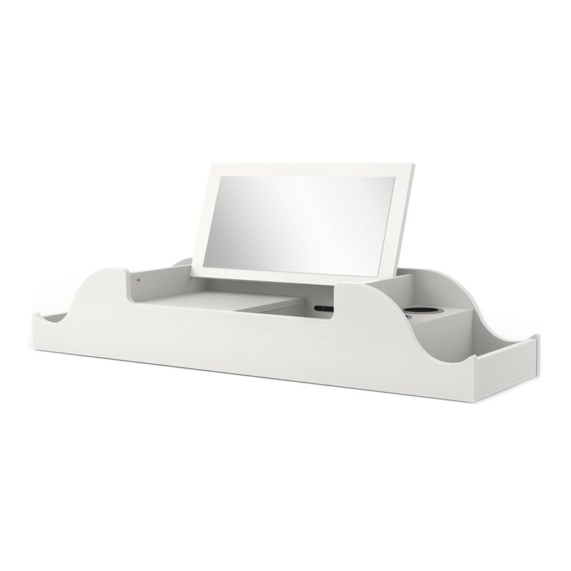 Furniture of America Elm Wood Wall Mounted Makeup Vanity in White