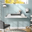 Furniture of America Elm Wood Wall Mounted Makeup Vanity in White