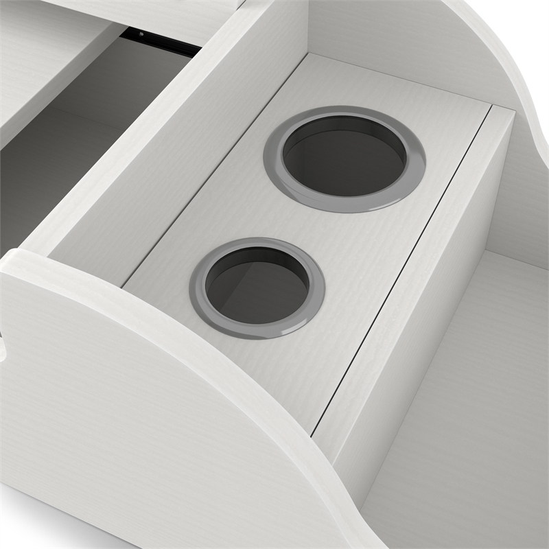 Furniture of America Elm Wood Wall Mounted Makeup Vanity in White