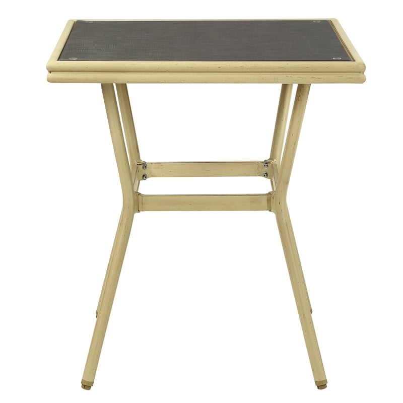 Furniture of America Hjem Aluminum Square Patio Dining Table in Brown