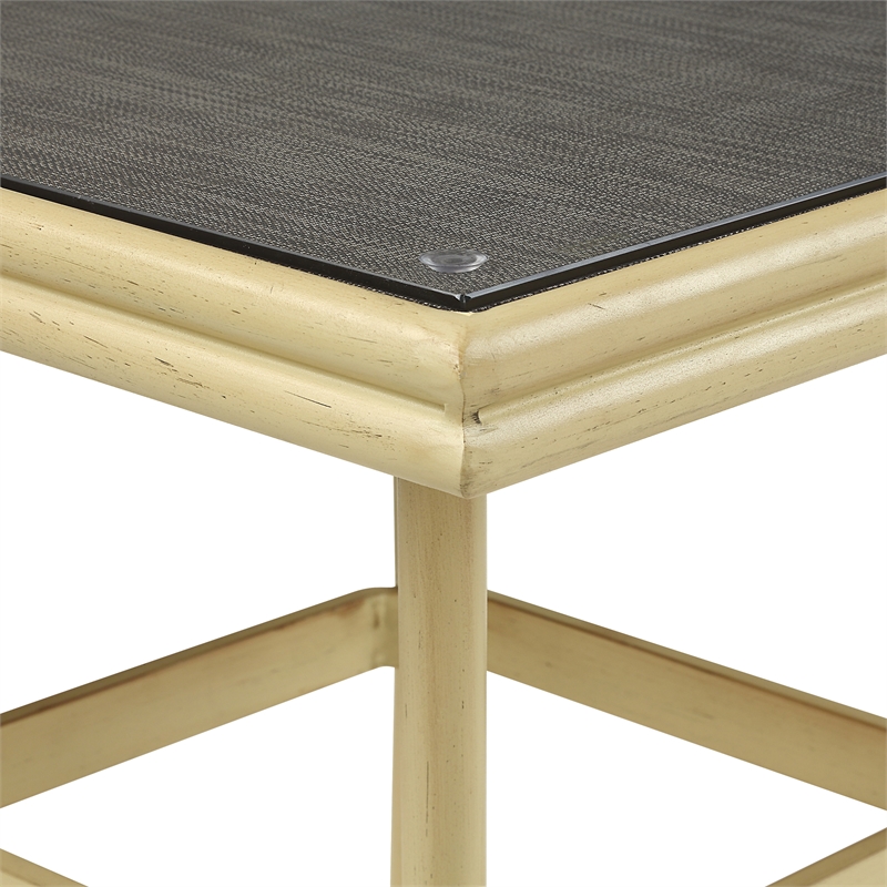 Furniture of America Hjem Aluminum Square Patio Dining Table in Brown