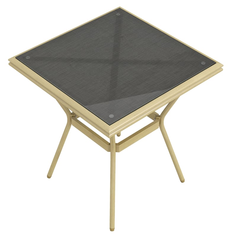 Furniture of America Hjem Aluminum Square Patio Dining Table in Brown