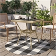Furniture of America Hjem Aluminum Square Patio Dining Table in Brown