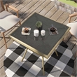 Furniture of America Hjem Aluminum Square Patio Dining Table in Brown