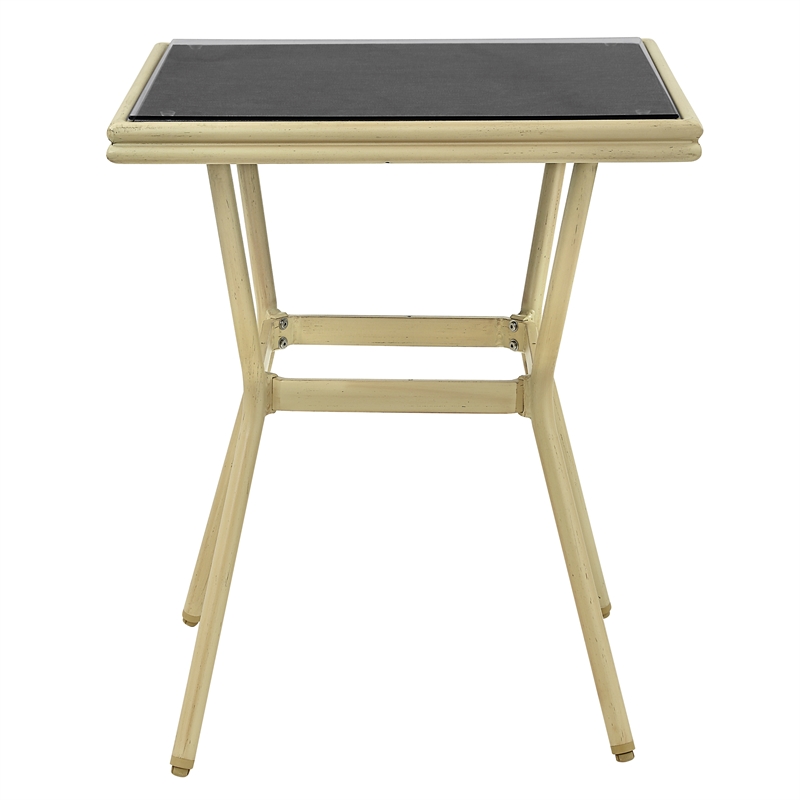 Furniture of America Hjem Aluminum Square Patio Dining Table in Dark Gray