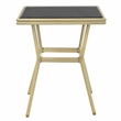 Furniture of America Hjem Aluminum Square Patio Dining Table in Dark Gray