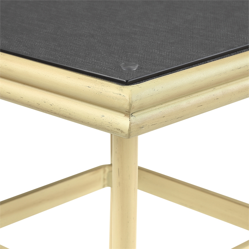 Furniture of America Hjem Aluminum Square Patio Dining Table in Dark Gray
