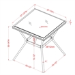 Furniture of America Hjem Aluminum Square Patio Dining Table in Dark Gray