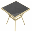 Furniture of America Hjem Aluminum Square Patio Dining Table in Dark Gray