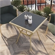 Furniture of America Hjem Aluminum Square Patio Dining Table in Dark Gray