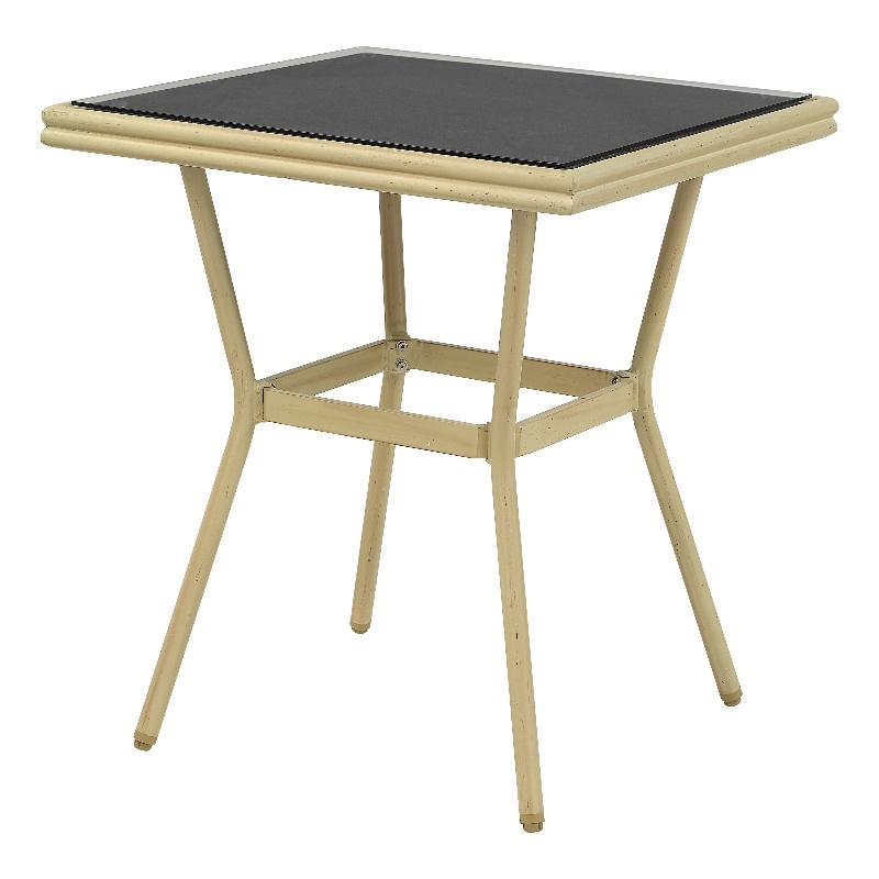Furniture of America Hjem Aluminum Square Patio Dining Table in Dark Gray