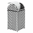 Furniture of America Azur Aluminum and FE Wicker Trash Can in Black