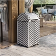 Furniture of America Azur Aluminum and FE Wicker Trash Can in Black