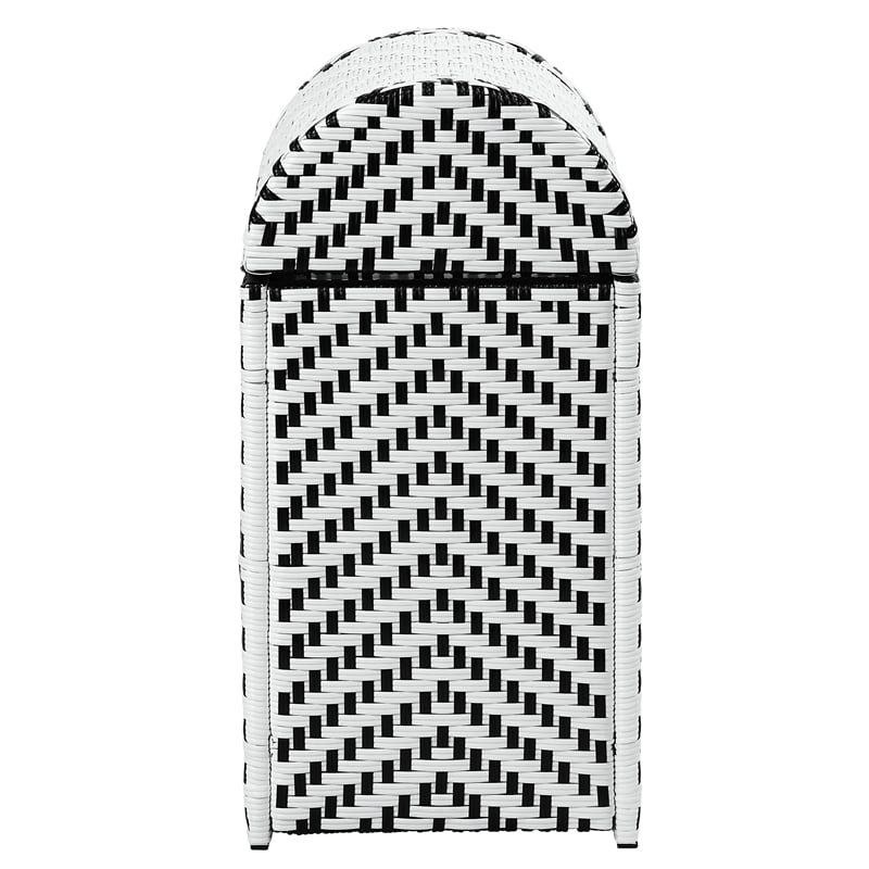 Furniture of America Azur Aluminum and FE Wicker Trash Can in Black