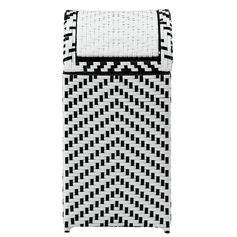 Furniture of America Azur Aluminum and FE Wicker Trash Can in Black