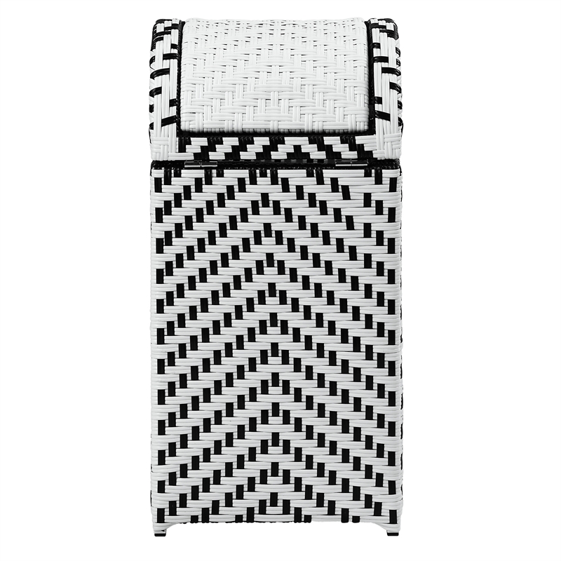 Furniture of America Azur Aluminum and FE Wicker Trash Can in Black