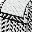 Furniture of America Azur Aluminum and FE Wicker Trash Can in Black
