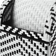 Furniture of America Azur Aluminum and FE Wicker Trash Can in Black