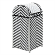 Furniture of America Azur Aluminum and FE Wicker Trash Can in Black