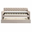 Furniture of America Knolt Fabric Twin Daybed With Trundle in Ivory